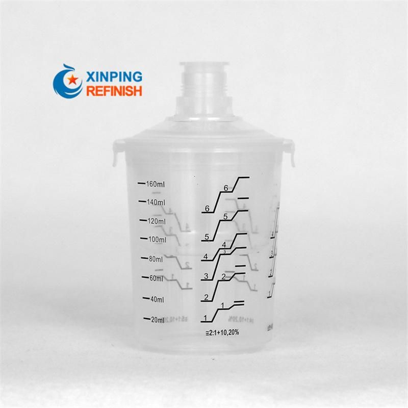 Logo Printable Mini Transparent Plastic Paint Mixing Cup for Spray Gun