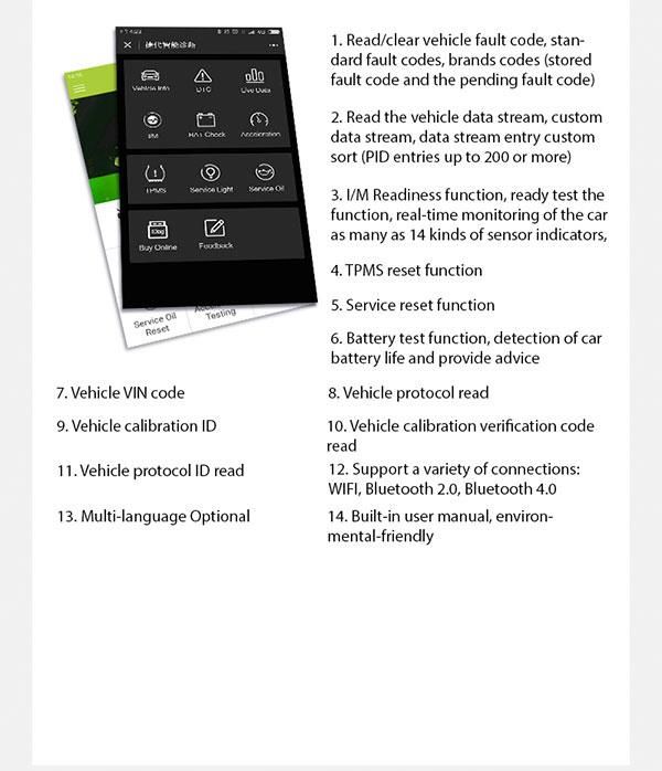 Jdiag Faslink M1 Bluetooth Obdii Diagnostic Scanner Via Wechat on Android/ISO/Windows