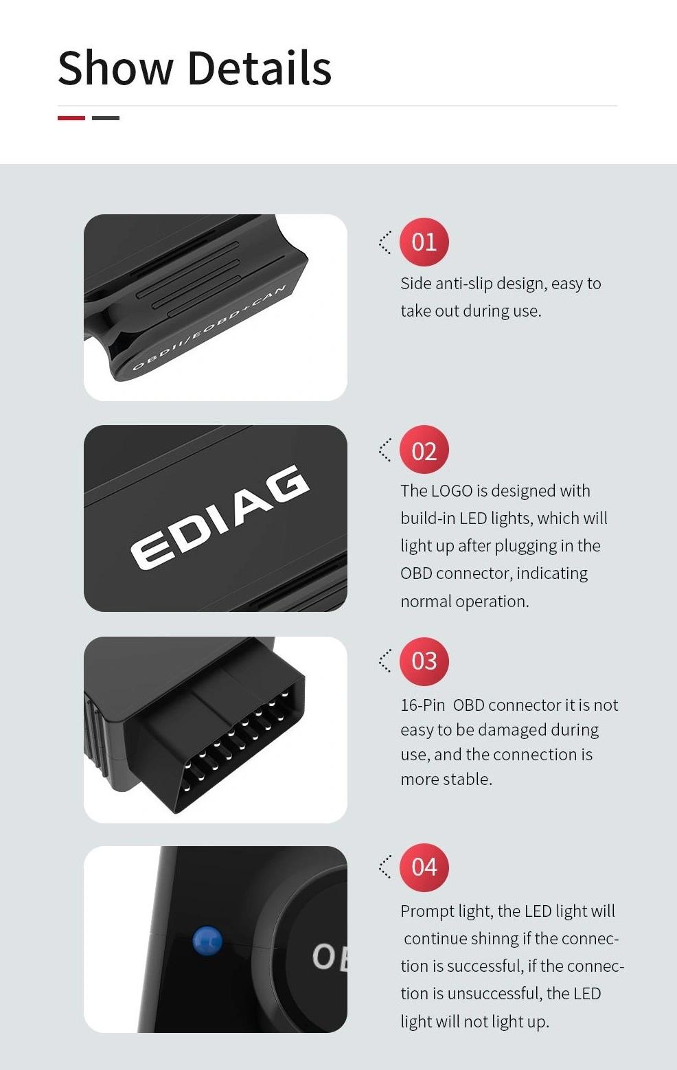 Ediag P03 Auto Scanner Elm 327 Obdii Interface Obdii Test