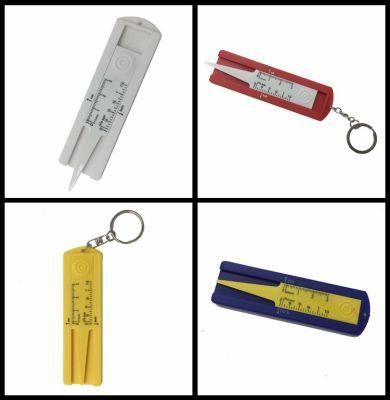 Convenient Small Plastic Tire Tread Depth Gauge with Keychain for Promotion