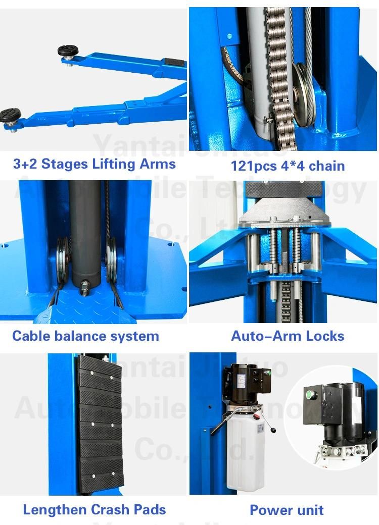 Manufactures Supplies 220V Car Lift Two Post Car Lift for Tire Shop