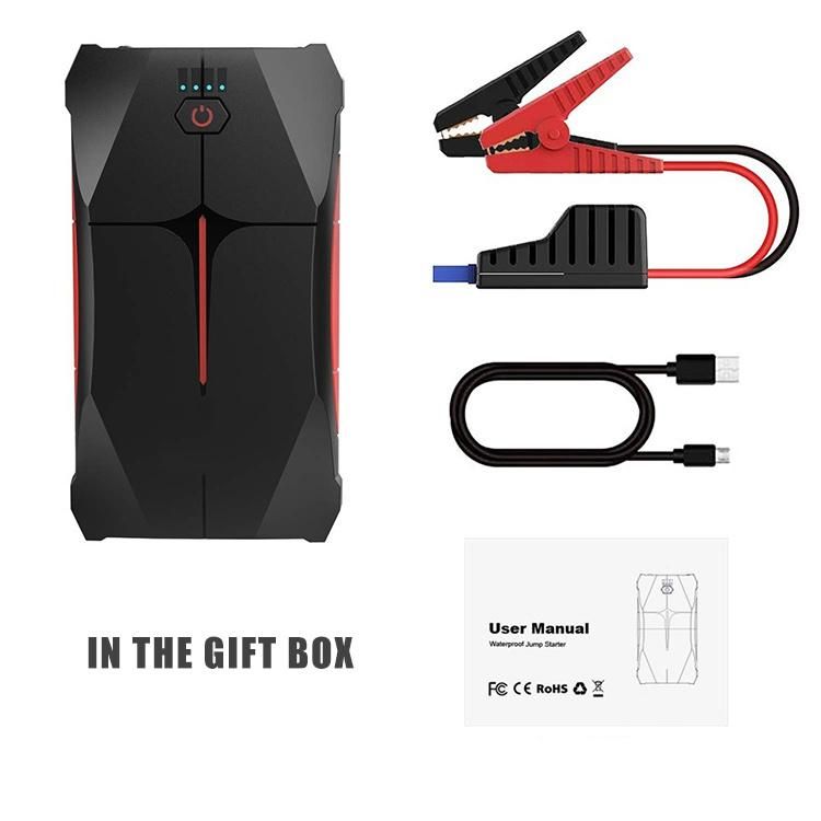 Waterproof Rugged Portable Lithium Vehicle Jump Box Pack 600A Peak Current Car Jump Starter