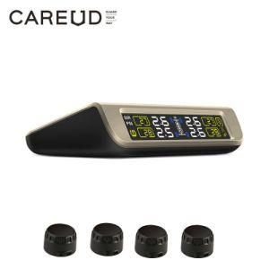 Universal TPMS Wireless Tire Pressure Monitoring System Solar Power Color LCD Display with 4 External Sensor Tire Pressure Alarm