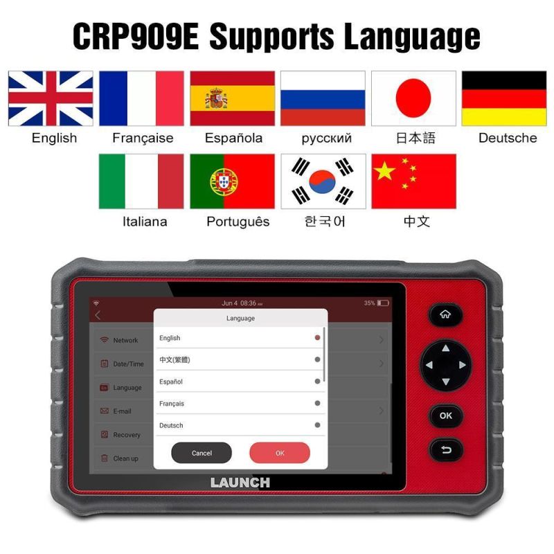 Launch OBD2 Scanner Crp909e Full Systems Auto Scanner for IMMO TPMS ABS DPF Oil Reset OBD2 Diagnostic Tool