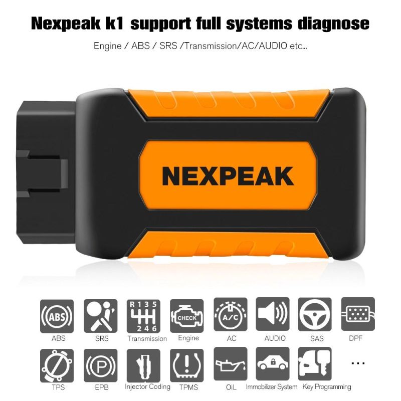 Nexpeak K1 OBD2 Car Diagnostic Scanner Tool for Auto ABS Airbag Oil Epb DPF Reset Bluetooth Full System Automotive Scanner