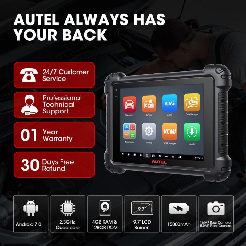 Autel Maxisys Ms919 Automotive Diagnostic Scanner with Advanced Vcmi, All System Diagnostics Scan Tool & 36 Services, ECU Coding, Advanced Ver. of Mk908p, Ms908