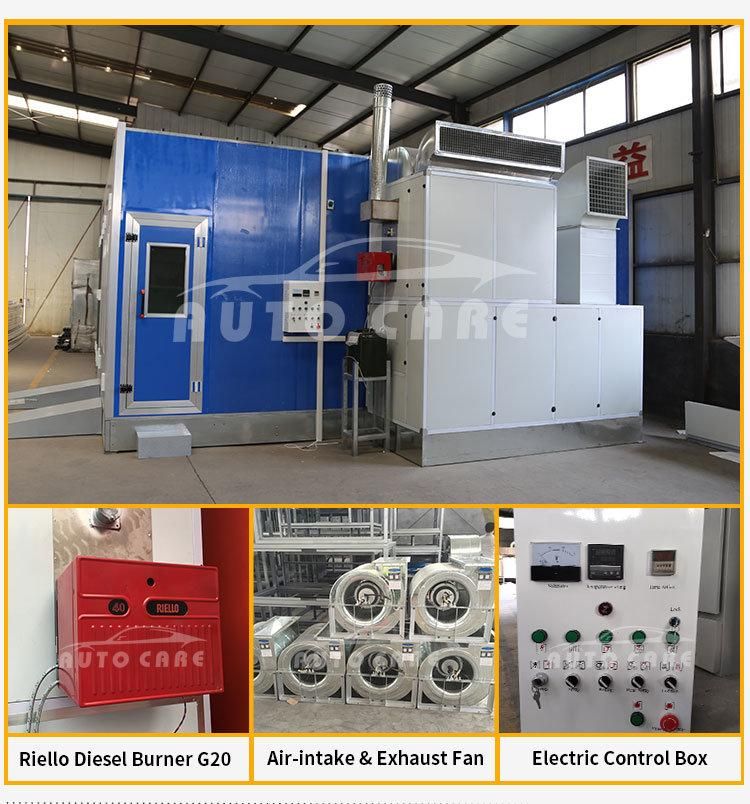 Diesel Burnt Model Save Energy Car Repair Room for Auto Paint Car Spray Booth Baking Booth with Blower and Filter