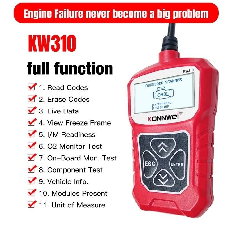 Konnwei OBD2 Auto Diagnostic Tools Key Progammer for Car, Heavy Duty Truck Excavator