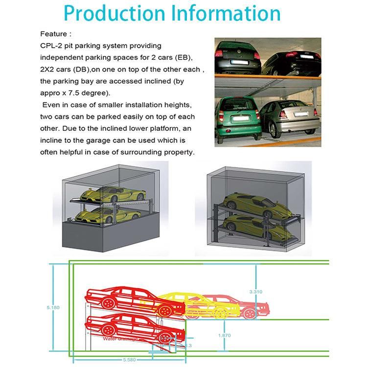 Multi Floor Pit Type Stack Parking Underground Car Parking Stacker