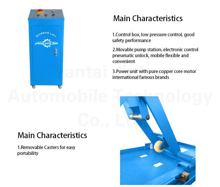 3.0t 1000mm Portable MID Rise Scissor Car Lift / Car Lift