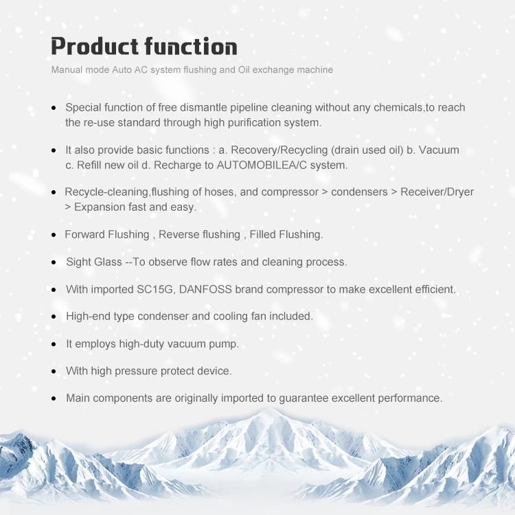 Manual Mode Auto AC System Flushing and Oil Exchange Machine