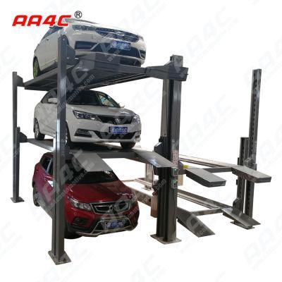 AA4c 4 Post Parking Lift High Rise Four Post Parking Hoist 3 Cars Parking Auto Hoist Vehicle Ramp