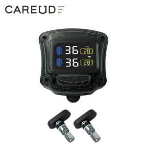 Careud M3-B Waterproof Motorcycle Real Time Tire Pressure Monitoring System Motor TPMS with Wireless LCD Display