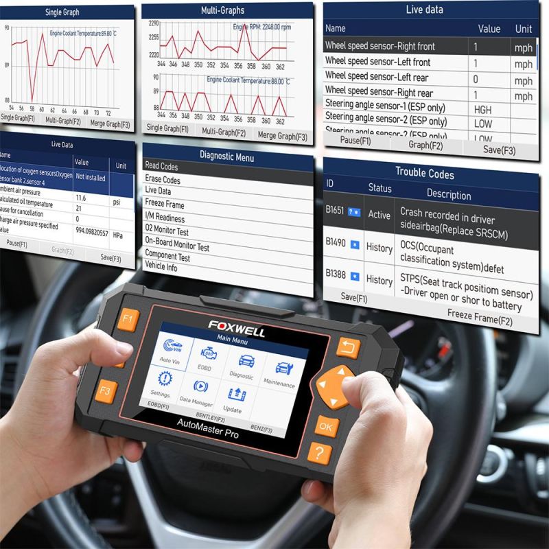 Foxwell Nt634 OBD2 Automotive Scanner 4 System Diagnosis DPF Injector TPMS Epb BRT Oil Reset Service OBD 2 Car Diagnostic Tool