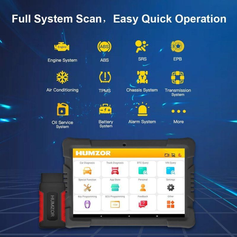 Humzor Nexzdas ND606 Plus Gasoline and Diesel Integrated Auto Diagnosis Tool OBD2 Scanner for Both Cars and Heavy Duty Trucks 3 Years Free Update