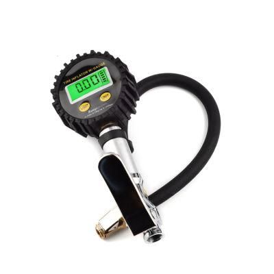 China Factory Price LCD Air Digital Tire Inflator Gauge with Chuck and Hose