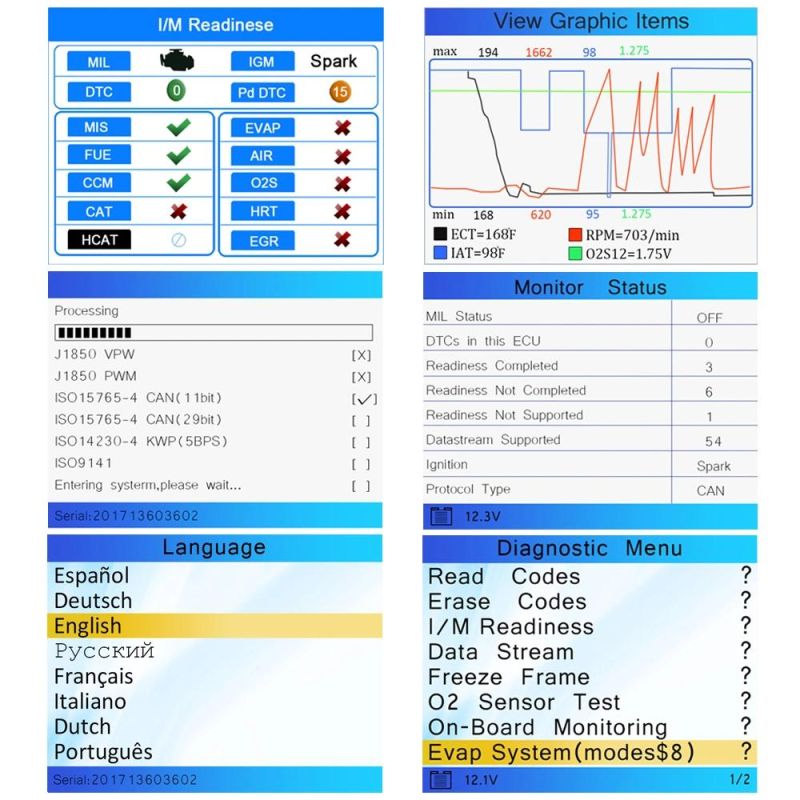 Nexpeak Nx501 OBD2 Automotive Scanner Obdii Code Reader Diagnostic Tool Check Engine Multi-Languages Car Tools Full OBD2 Scanner