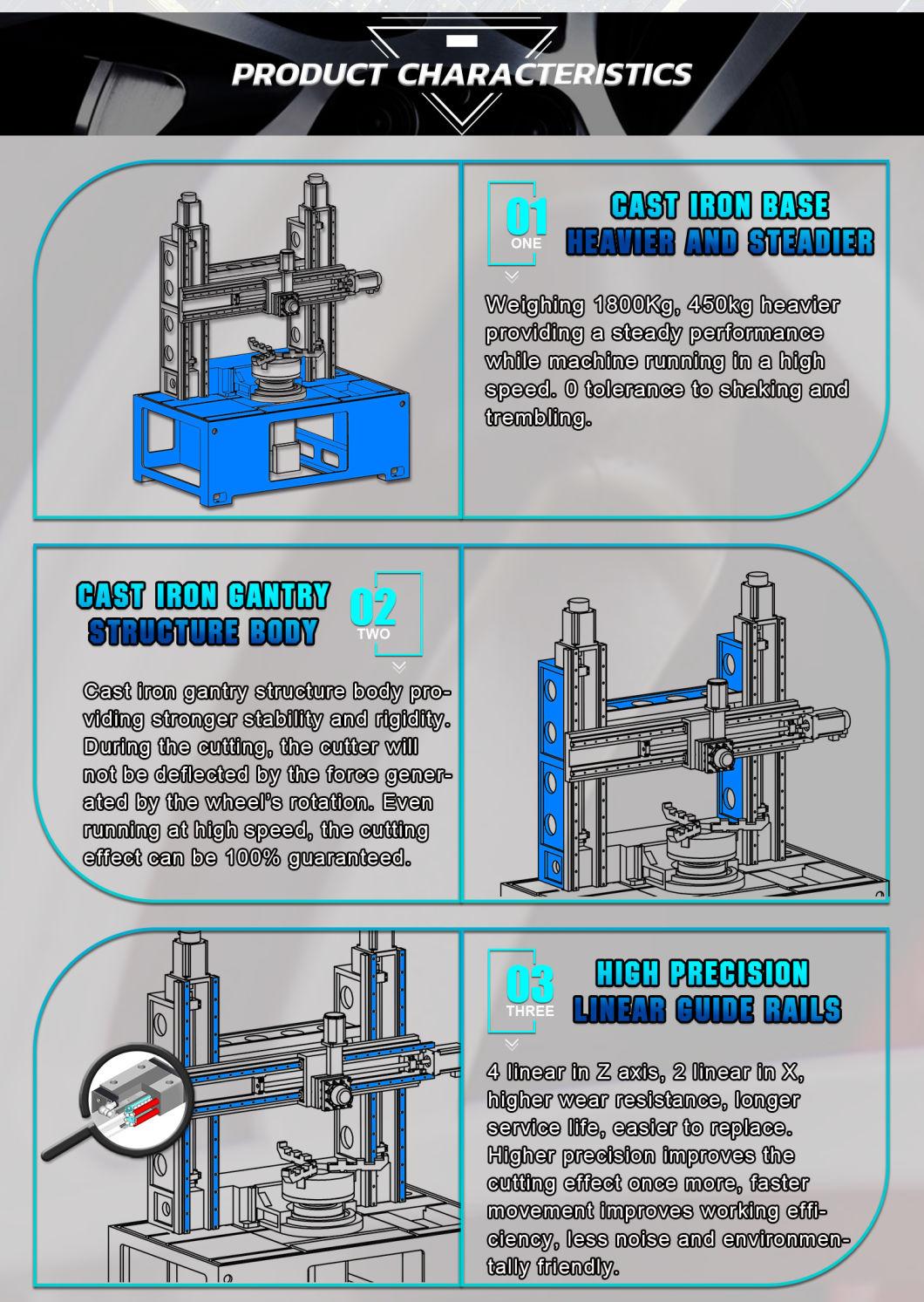 Vertical Mag Wheel Repair CNC Rim Repair Machine Awr901vp-PRO
