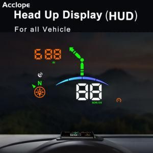 Acclope GPS Hud Head up Display Temperature Speed Oil Driving Distance Display