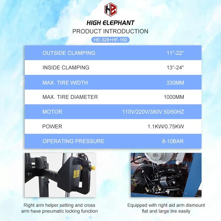 Mobile Car Tyre Changer Used in Car Tire Work Shop with Helper