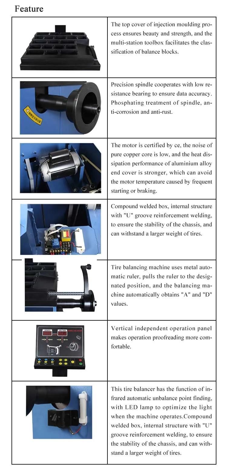 OEM Garage Car Repair Shop Tire Balancing Machine Automatic PC System Wheel Balancer