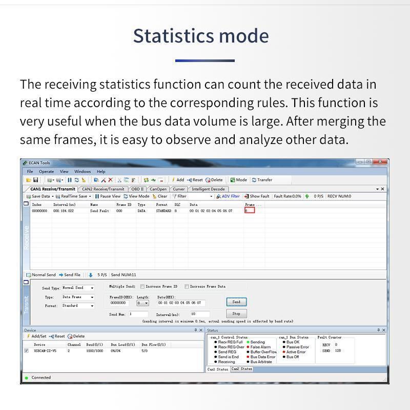 USB to Can Bus Data Analysis Support Can Bus Decoder