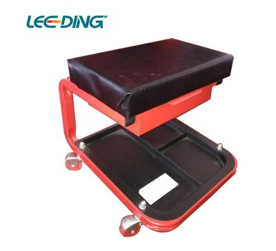 Mechanic Creeper Seat with Tool Shelf & Drawer Steel Work Stool Steel Car Seat