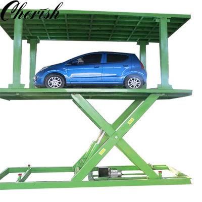 Hydraulic Scissor Parking Lift Car on Home Garage Equipment