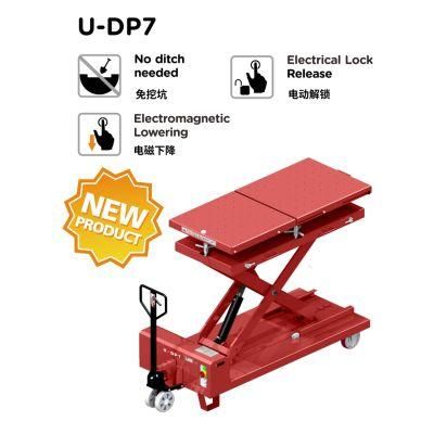 1.2 Ton Capacity EV Battery and Powertrain Lift Table U-Dp7 EV Lifting Table with Handle Scissor Lift for Electric Car Battery