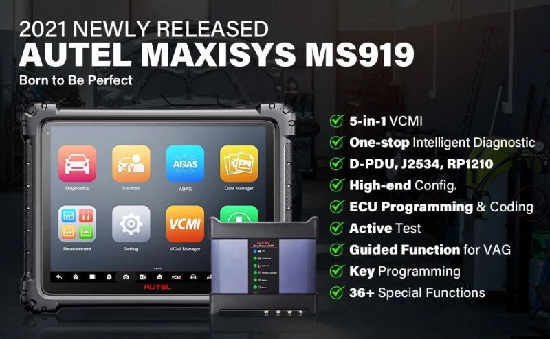 Autel Maxisys Ms919 Scanner Same as Autel Ultra Automotive Diagnostic Scanner with 5-in-1 Vcmi, Intelligent Diagnostics, 36+ Service Functions, ECU Programming