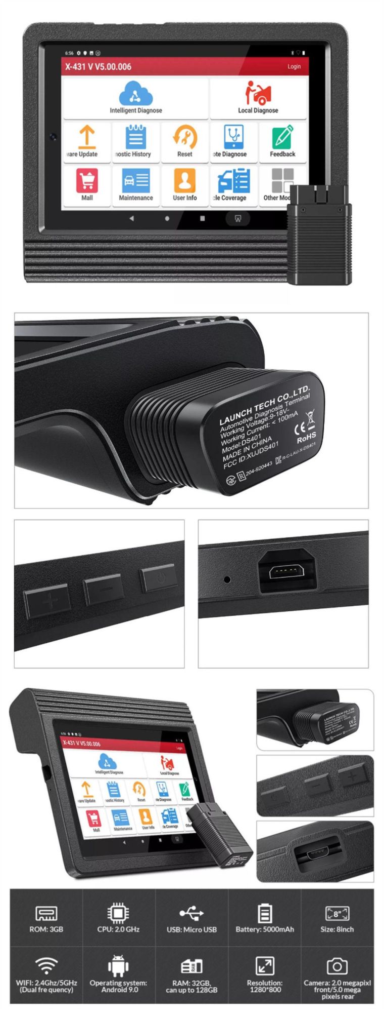 2022 Model Launch X-431 V 4.0 8" Tablet PC OBD Automotive OBD2 Diagnostic Car Scanner X431 V V4.0 Auto Diagnostic Tool