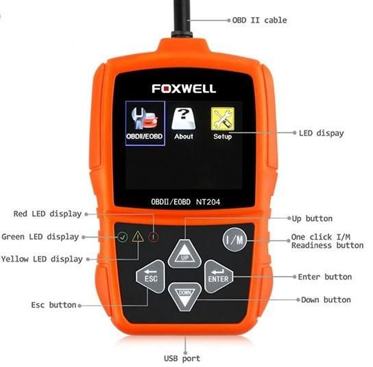 Foxwell Nt204 OBD2 Can Diagnostic Tool Fault Code Reader Multi-Languages Available