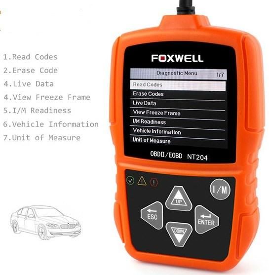 Foxwell Nt204 OBD2 Can Diagnostic Tool Fault Code Reader Multi-Languages Available