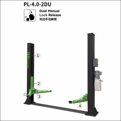 Puli 4t/8840lbs Two Post Car Lift Floor Plate Car Jack Garage Equipment Hydraulic Lift on Sale Pl-4.0-2du