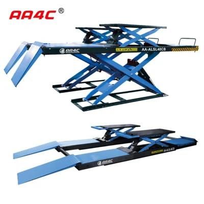 AA4c Low Profile Ultra-Thin Alignment Scissor Lift Auto Lift Vehicle Lift Auto Hoist Hydraulic Lift 4t 4.5m Runway