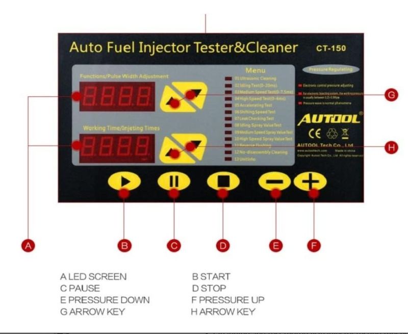 Autool Mini CT-150 Automotive 4 Cylinder Ultrasonic Wave Injector Cleaner and Tester