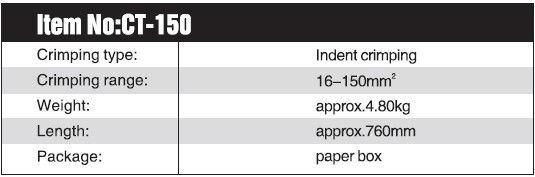 Igeelee CT-150 Mechanical Crimping Tools for Crimping Range 16-150mm2