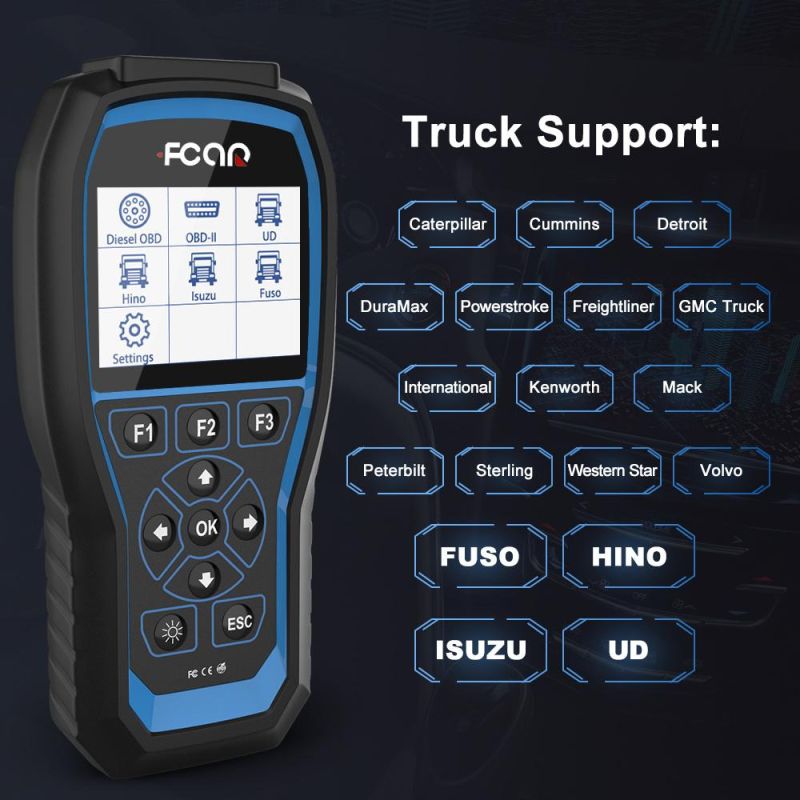 Fcar F507 Heavy Duty Diesel Truck Car Diagnostic Tool ABS Ger Reast Pickup Bus Excavator OBD2 Automotive Diagnostic Scanner