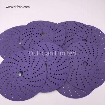Multi-Hole Purple Round Abrasive Paper Sand Paper Sanding Disc for Automotive Refinishing