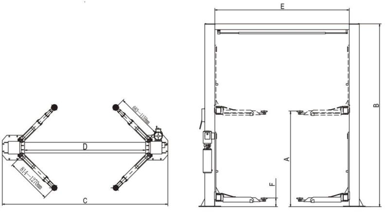 Clearfloor Two Post Lift 3 Tons for Auto Repair Shop (208C)