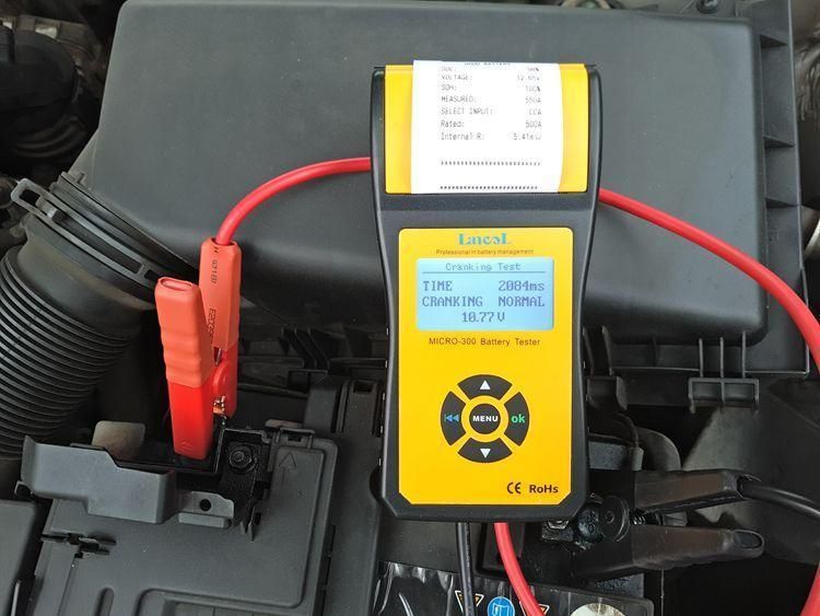 Digital 12V 300 Auto Car Battery Tester with Printer