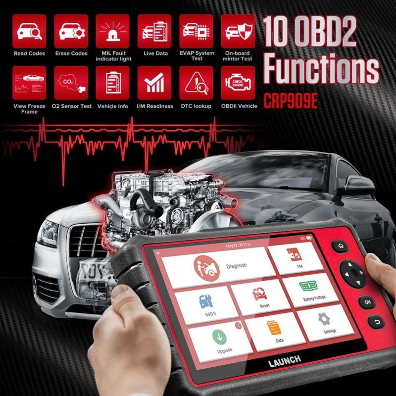 Launch OBD2 Scanner Crp909e Full Systems Auto Scanner for IMMO TPMS ABS DPF Oil Reset OBD2 Diagnostic Tool