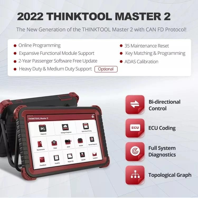 2022 Best Seller Thinktool Master 2 Thinktool Master II Auto Diagnostic Scanner Online Programming ECU Coding Tool for 12V Car and 24V Trucks
