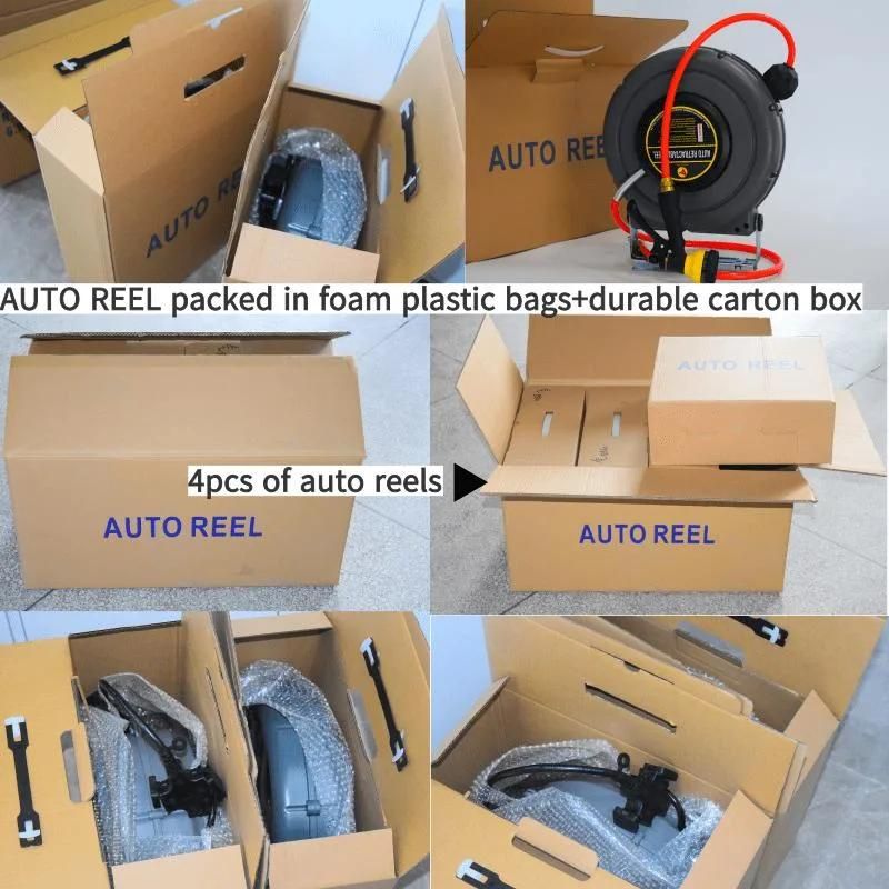 Factory Auto Retractable High Pressure Water/Air/Electric Hose Reel Drum/Box for Car Beauty 5 Combining Hose Reel Box