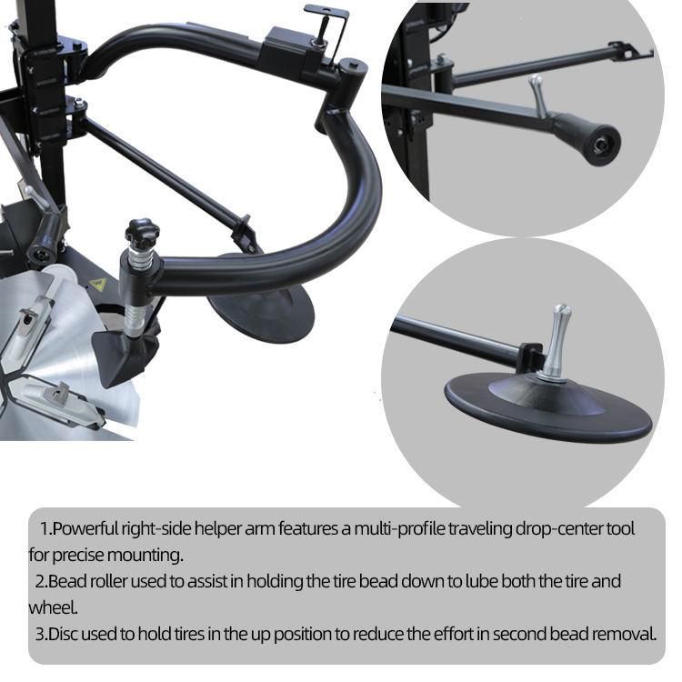 Tire Changer with Auxiliary Arm