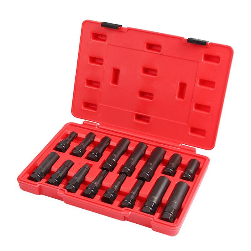 Viktec 16-Piece Locking Lug Nut Master Key Set Wheel Lock Removal Socket Set