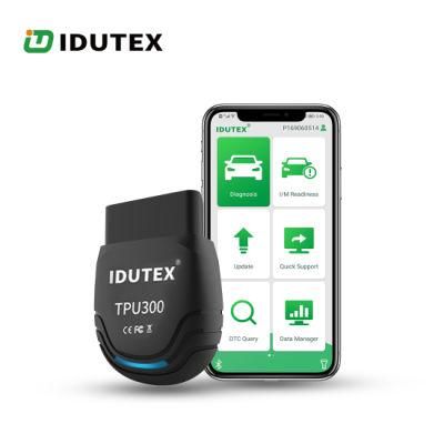 Idutex TPU-300 OBD2 Scanner Bluetooth Car Diagnostic Tool Read Erase Errors Engine System Obdii Eobd Automotive Code Reader Pk Elm 327