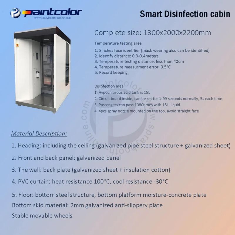 Movable Smart Disinfection Booth with Inductive Sensor for Crowds Fast Sterilization