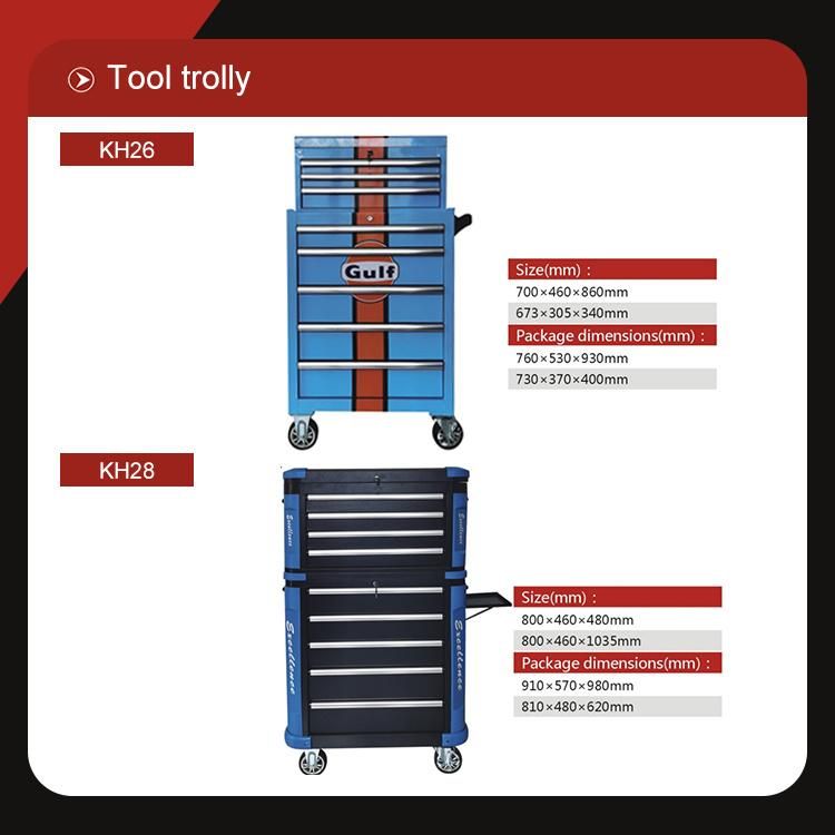 Tool Box with Hand Tool Sets for Garage Storage Tool Roller Cabinet Trolley Box