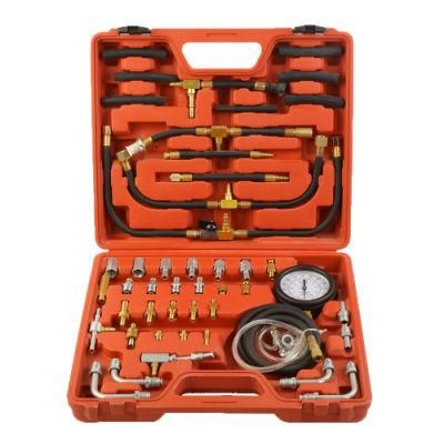 Tu-443 Multifunction Fuel System Pressure Gauge Fuel Injection Pressure Tester Kit Gauge 0-140 Psi/ 10 Bar Scale, Automotive Fue